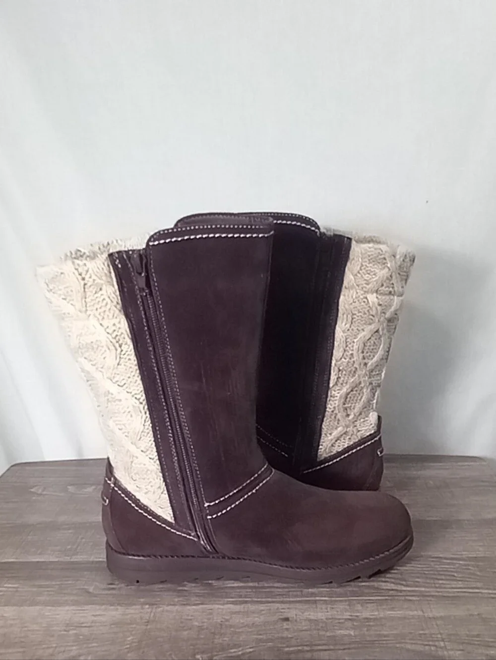 Muk Luks Brown Mid Calf Stacy Boots Size 9